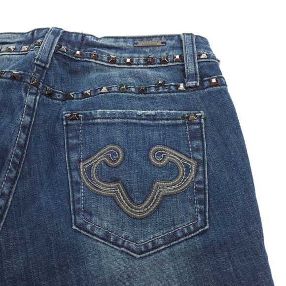 Rerock for Express Straight Medium Wash Casual Denim Jeans Womens Size 2 Blue - Picture 4 of 9